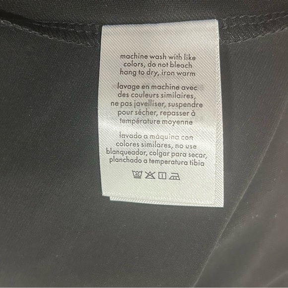 NWT WeWoreWhat Black Asymmetrical Cutout Dress Short Sleeve Flower Pin Size L - Picture 8 of 10